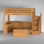 Beliche Multifuncional Solteiro Adulto com Escrivaninha Star Office Casatema MadeiraOriginals Marrom