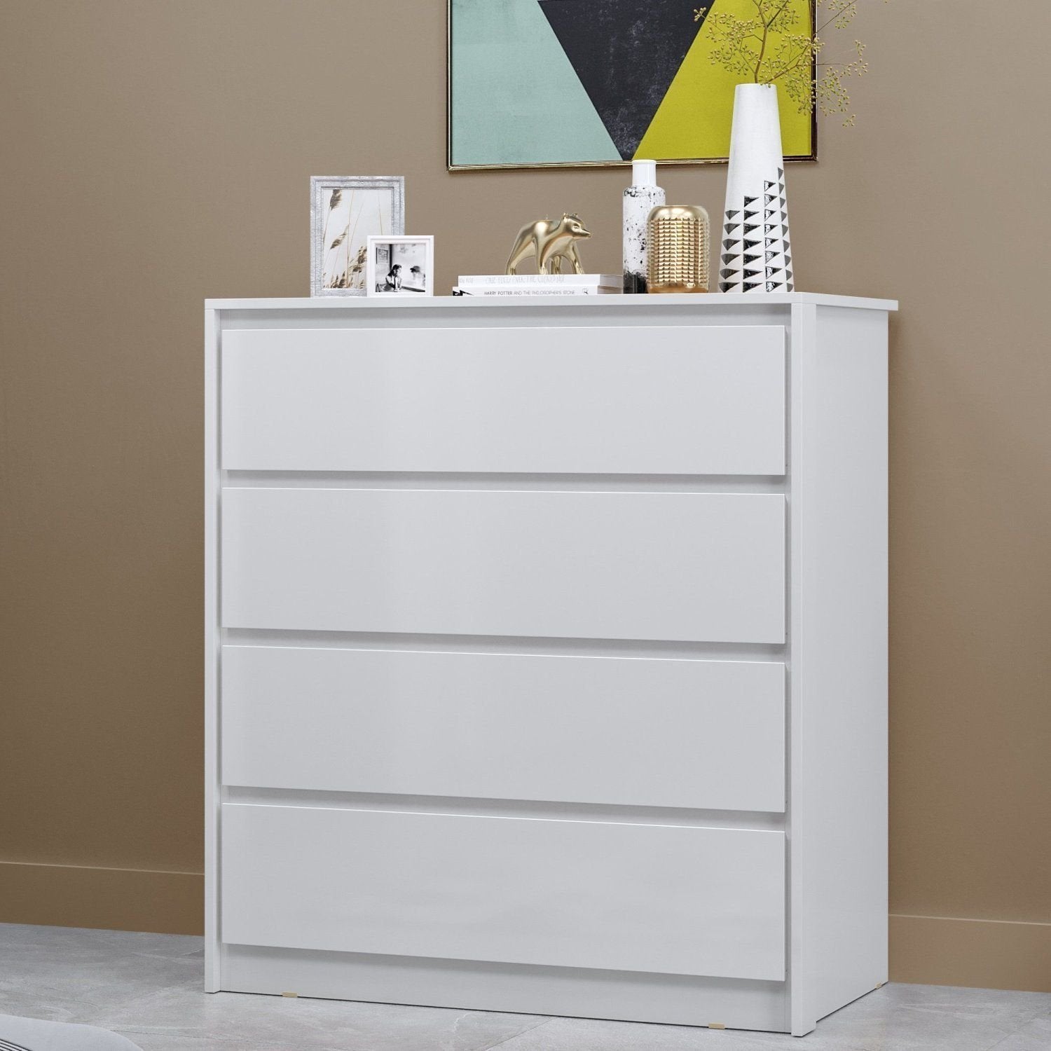 Cômoda 4 Gavetas em MDP 89x92cm Carla MX Móveis Branco