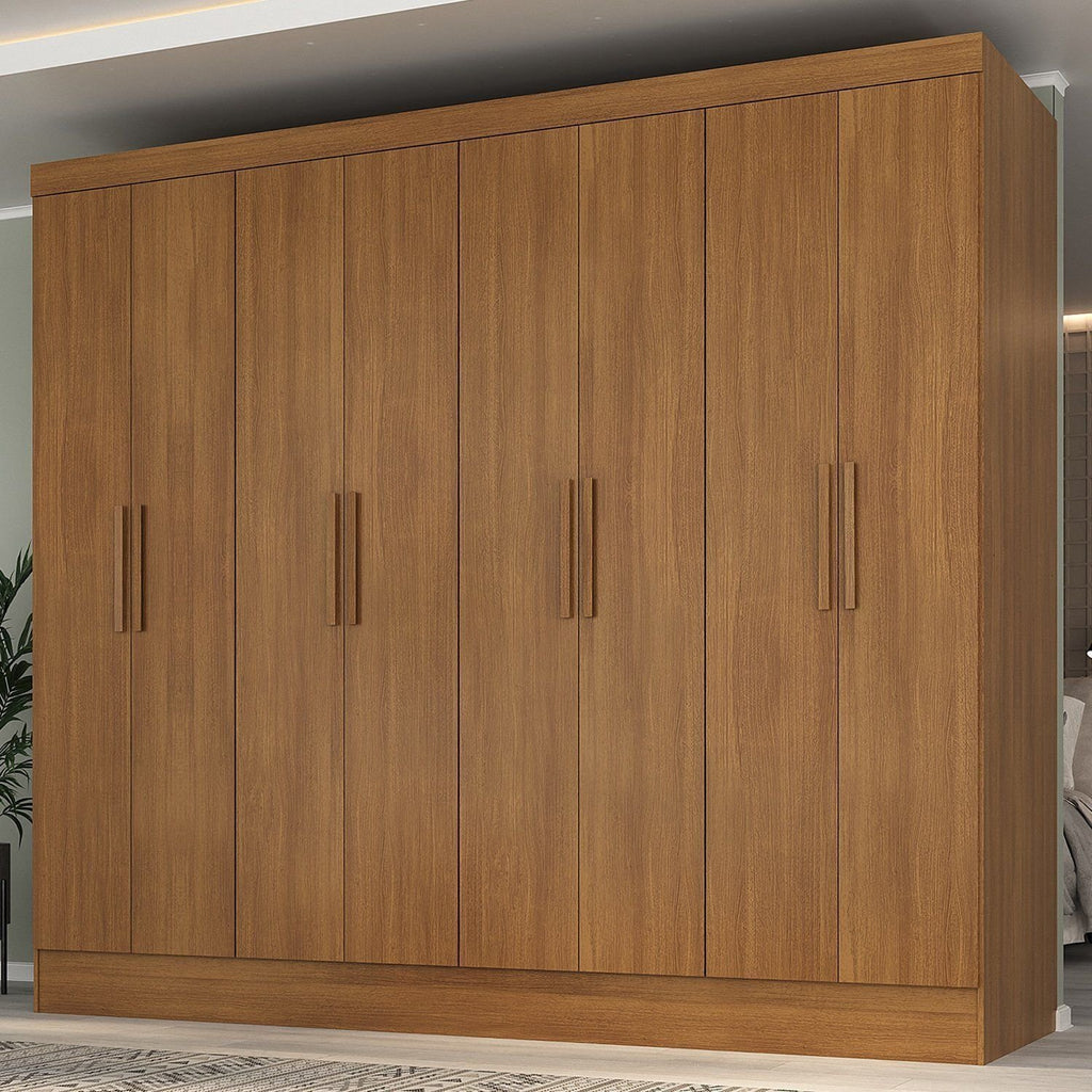 Guarda-Roupa Casal 8 Portas 4 Gavetas Jatobá Yescasa 100% MDF Cinamomo/Off White