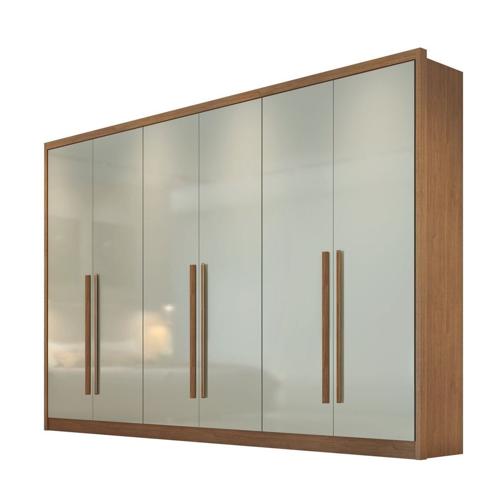 Guarda-Roupa Casal 6 Portas 6 Gavetas Reno Novo Horizonte 100% MDF Marrom/Cumaru/Fendi