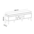 Conjunto 3 Peças Sala de Estar Mesa de Centro Lucca Buffet Oásis Rack Lumina Pinho/Off White Artely