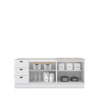 Cozinha Compacta Modulada Emily 4 Portas 3 Gavetas Branco/HP/Calcare Espresso Móveis