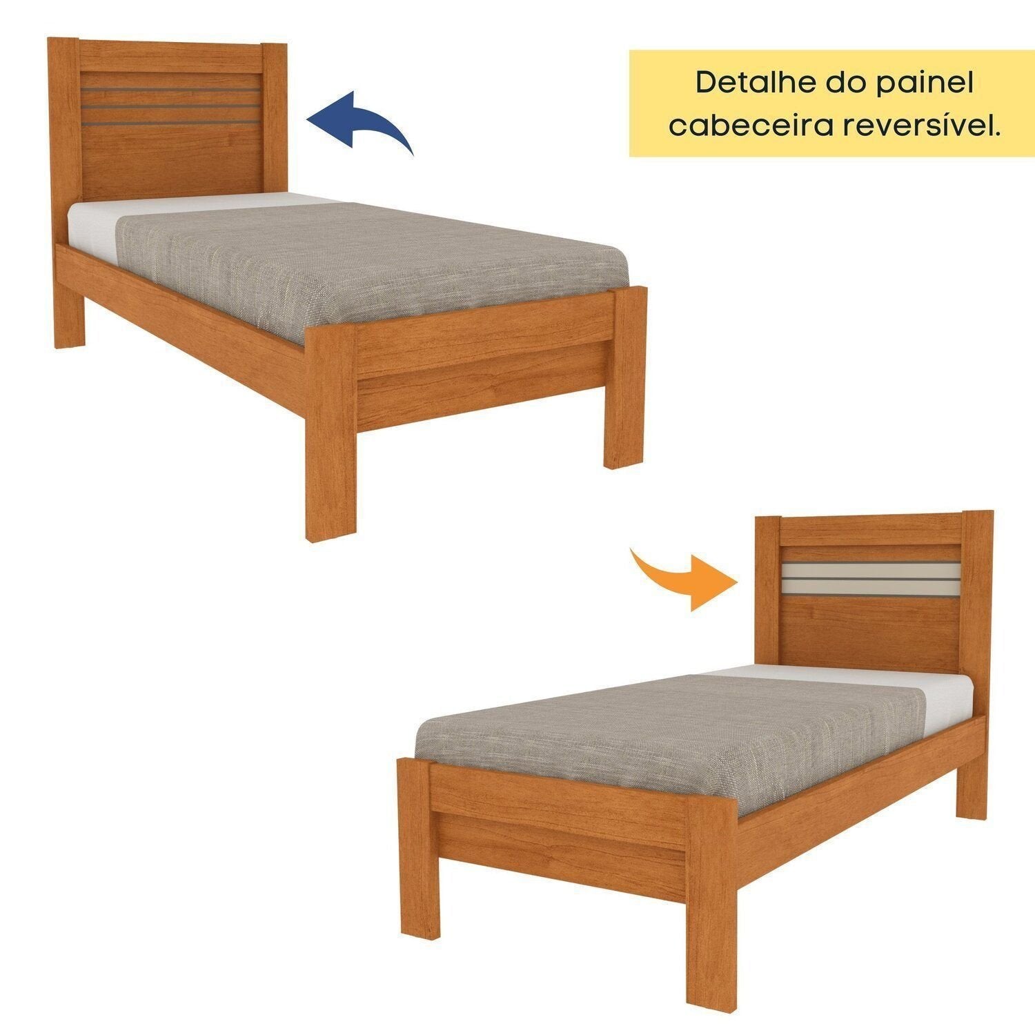 Quarto Infantil Completo com Guarda-Roupa Cômoda e Cama 100% MDF Harmonia Yescasa Bege/Cinamomo/Off