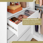 Guarda-Roupa Casal Canto 4 Portas 4 Gavetas Versatille Yescasa 100% MDP Branco