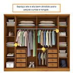 Guarda-Roupa Casal 6 Portas 8 Gavetas 270cm Portugal Yescasa Marrom/Cinamomo/Off White