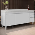 Balcão Gabinete Cozinha 180cm com Tampo Dallas Branco Lumil Móveis