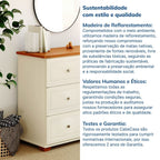 Cômoda 6 Gavetas Ananda CabeCasa MadeiraOriginals Branco/Off-White/Mel