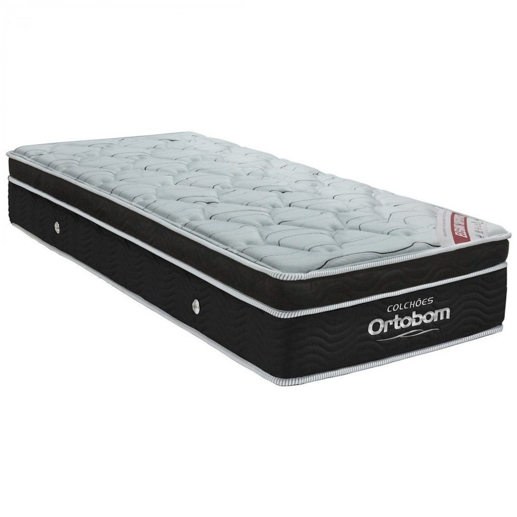 Colchão Solteiro Molas Ensacadas Ortobom Elegant Preto Branco 88x188x28cm