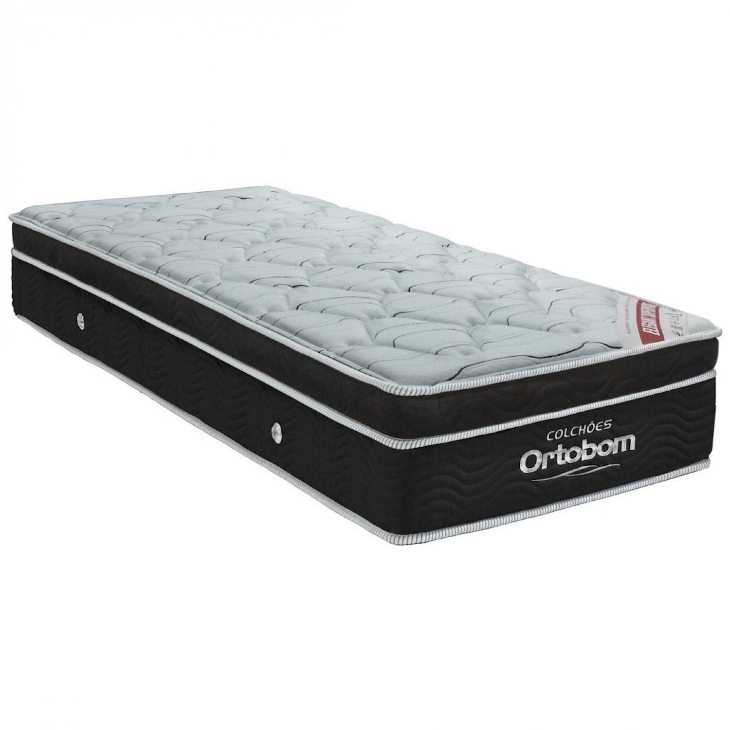Colchão Solteiro Molas Ensacadas Ortobom Elegant Preto Branco 88x188x28cm