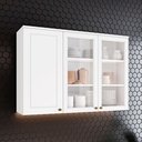 Armário Aéreo 3 Portas 120cm Emily Espresso Móveis Branco HP