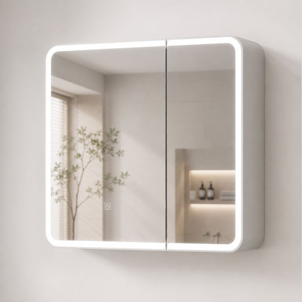 Espelheira para Banheiro 2 Portas LED Touch Kyoto Brovália 68cm Resistente à Umidade