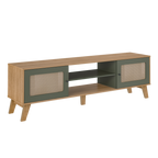 Conjunto Sala Charlotte Rack 4534 e Buffet 4535 Artely Carvalho/Menta