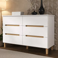 Cômoda para Quarto 6 Gavetas MDF Logan Yescasa Branco/Olmo