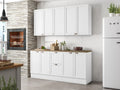 Cozinha Completa Modulada Americana 4 Peças com Balcão Tampo e 2 Gavetas Unna Yescasa