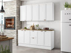Cozinha Completa Modulada Americana 4 Peças com Balcão Tampo e 2 Gavetas Unna Yescasa