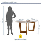 Conjunto Sala de Jantar Mesa Redonda Tampo Vidro e MDF com 6 Cadeiras Luísa Smart Plus Cel Móveis