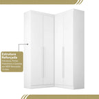 Guarda-Roupa Casal Canto 4 Portas 4 Gavetas Versatille Yescasa 100% MDP Branco