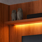 Estante Home Noble 270cm para TV até 75 Polegadas com 2 Cristaleiras Portas Reflecta e LED Movelove