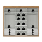 Guarda-Roupa Casal 3 Portas de Correr 6 Gavetas Spazio Yescasa MDP Off White/Cinamomo