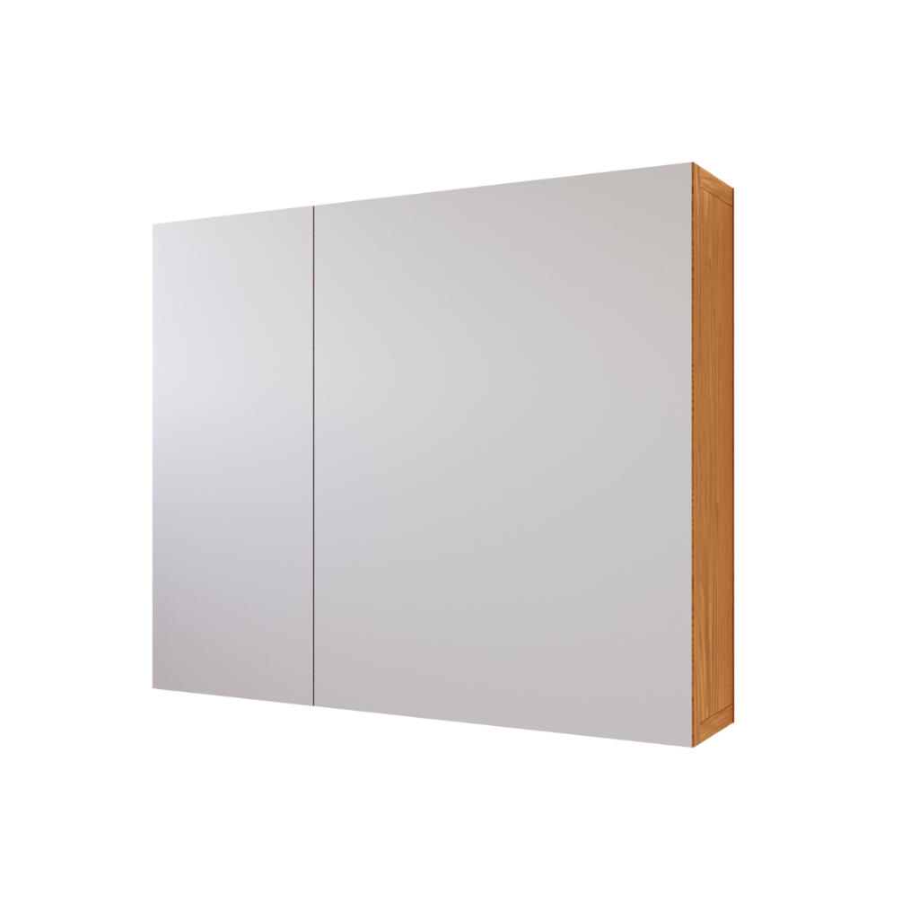 Espelheira para Banheiro Klein JM3 Móveis com Nichos 60cm Freijó/Off White