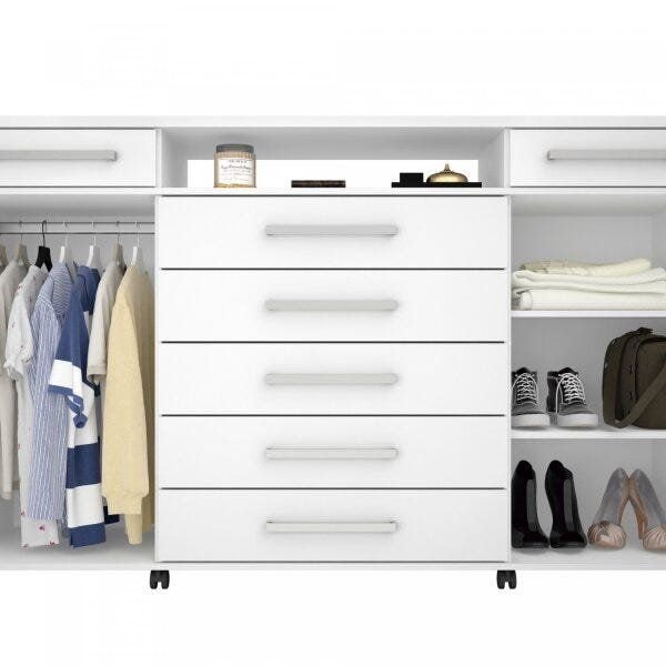 Cômoda 7 Gavetas 2 Portas com Rodízios London Yescasa Branco