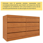 Cômoda 8 Gavetas Orgânica Luna 100% MDF 158cm Yescasa Marrom/Cinamomo