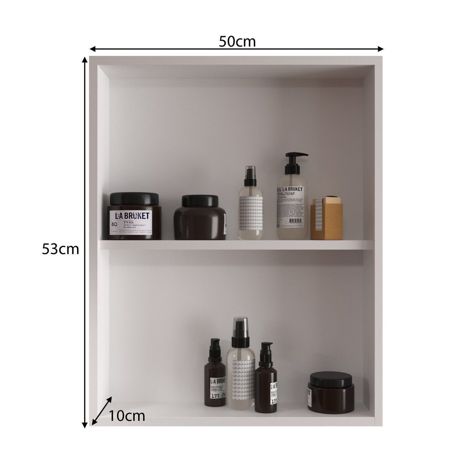 Armário Espelheira para Banheiro Cewal MM871648418 50cm 2 Portas Branco