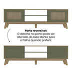 Conjunto Sala de Estar Completa 4 Peças Rack para TV Até 75 Polegadas Mesa Centro Lateral Aparador Carvalho Menta Espresso Móveis