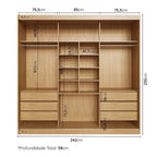 Guarda-Roupa Casal 3 Portas de Correr Samambaia CabeCasa MadeiraOriginals Carvalho