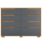Cômoda para Quarto 8 Gavetas 147cm Georgia Moval Marrom/Freijó/Cinza