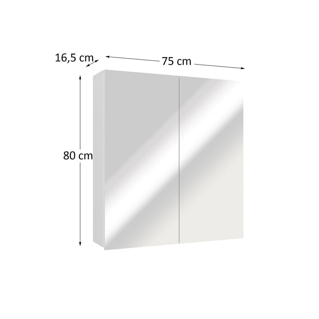Espelheira para Banheiro Nature Estilare ESP4010 75cm 2 Portas Branco