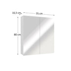 Espelheira para Banheiro Nature Estilare ESP4010 75cm 2 Portas Branco