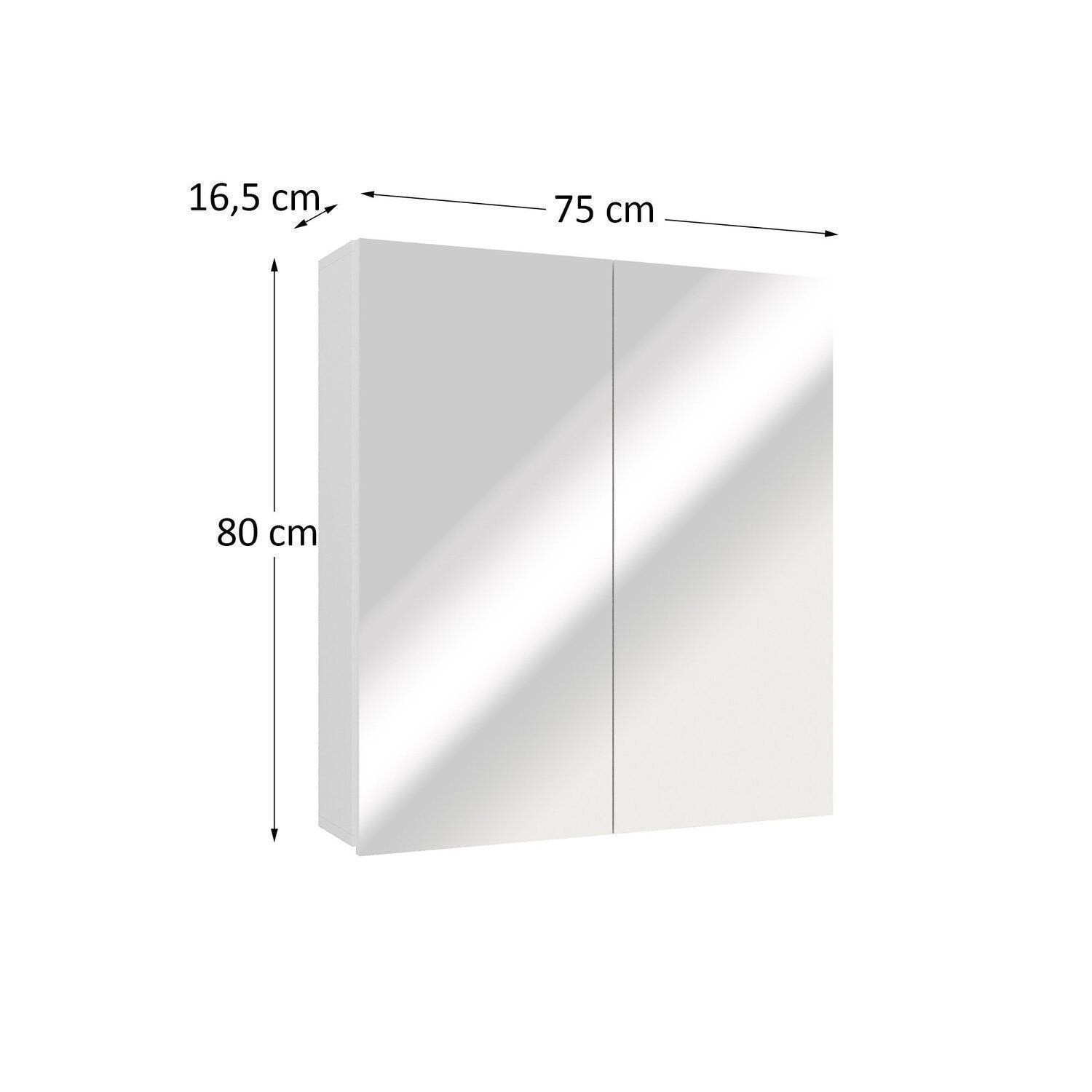 Espelheira para Banheiro Nature Estilare ESP4010 75cm 2 Portas Branco