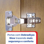 Guarda-Roupa Casal 8 Portas Império D Doro 100% MDF Cinamomo/Off White