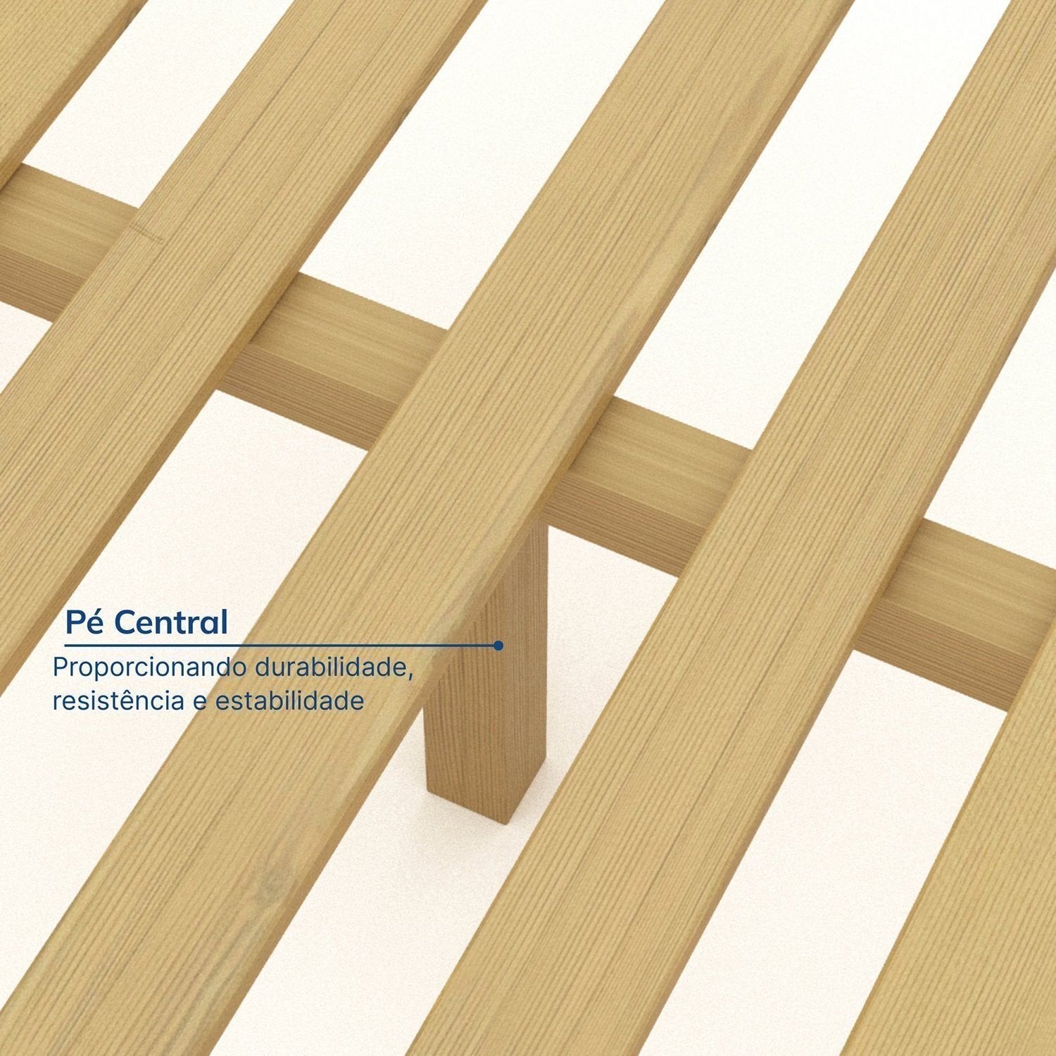 Cama Casal Ananda CabeCasa MadeiraOriginals Branco/Off-White/Mel