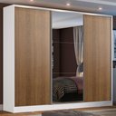 Guarda-Roupa Casal 100% MDF Madesa Zurique 3 Portas de Correr com Espelho