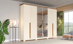 Guarda-Roupa Casal 6 Portas 6 Gavetas Napoli Henn 100% MDP Bege/Off White/Nature