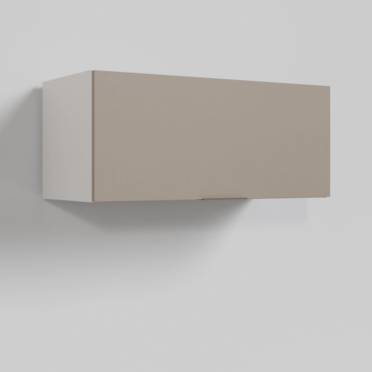 Armário Aéreo Porta Basculante 80cm Puxador 150cm Ipanema CabeCasa MadeiraOriginals Fendi Trama/Branco