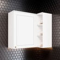 Armário Aéreo Canto Reto 1 Porta 94cm Emily Espresso Móveis Branco/HP