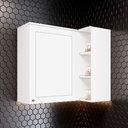 Armário Aéreo Canto Reto 1 Porta 94cm Emily Espresso Móveis Branco/HP