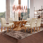 Conjunto Sala de Jantar Genova Tampo Vidro/MDF com 6 Cadeiras Genova Smart Plus Cel Móveis
