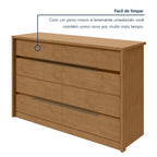 Cômoda para Quarto 8 Gavetas MDF Urban 151cm Espresso Móveis Marrom Amêndoa Clean