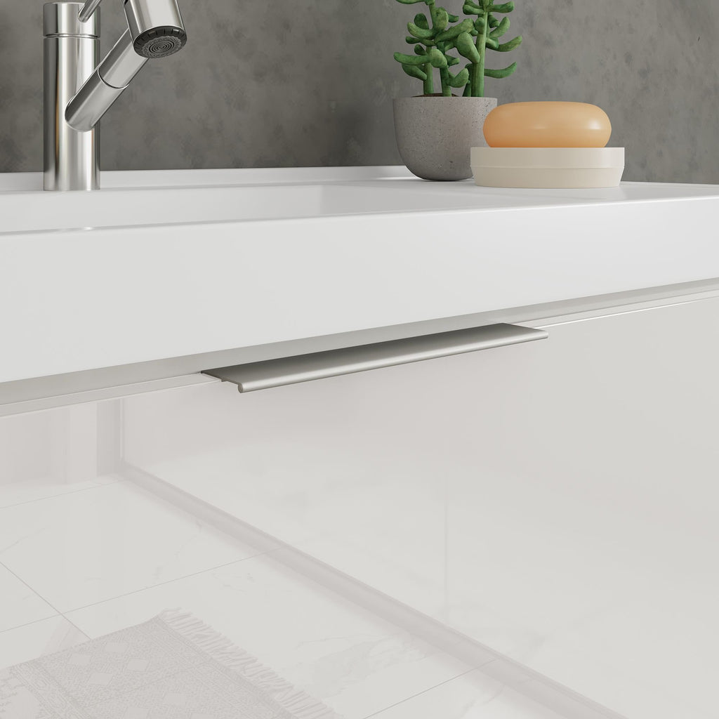 Conjunto para Banheiro Gabinete com Cuba e Espelheira Pietra Móveis Bosi 80cm Branco/Brilho