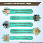 Armário Aéreo Baixo 4 Portas 175cm Modulado Adapt N543 Kappesberg Branco