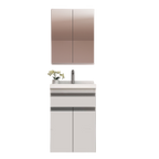 Gabinete de Banheiro 50cm com Lavatório e Armário Ref 501 Cewal Branco