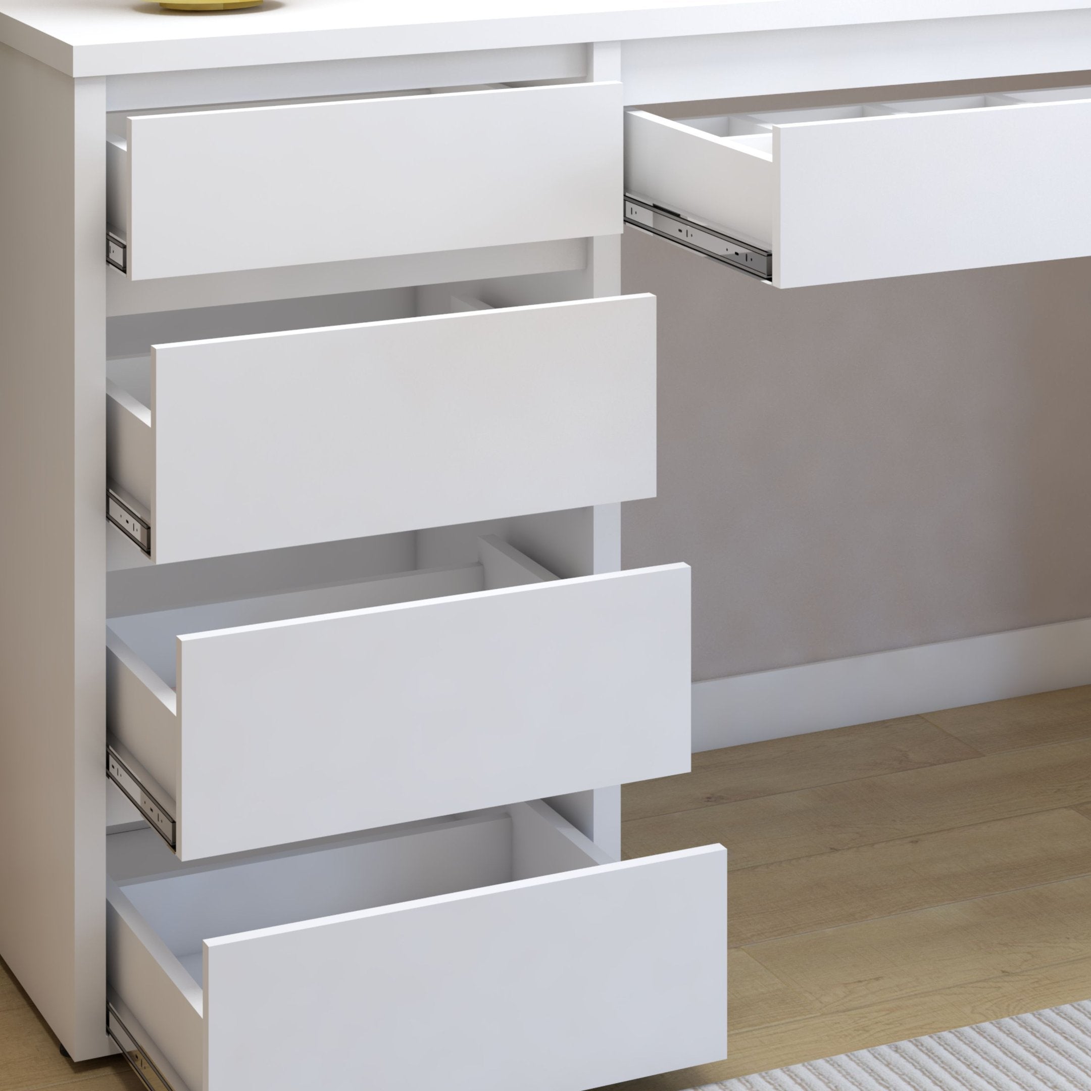 Escrivaninha 100% MDF Berlim 5 Gavetas 136cm Yescasa