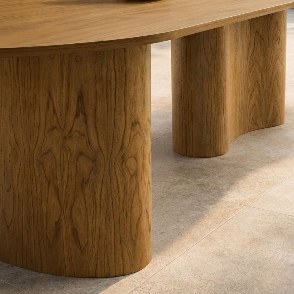 Conjunto Mesa de Jantar Savana e 8 Cadeiras Arezzo Madeira Laminado Natural Área Gourmet