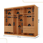 Guarda-Roupa Casal Coliseu 6 Portas 6 Gavetas 100 MDF Moderna Mobília Naturalle