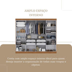 Guarda-Roupa Modulado de Canto 11 Portas 4 Gavetas Paris Maxel Off White/Cinamomo