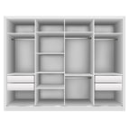 Guarda-Roupa Casal 4 Portas de Correr 4 Gavetas Zara Yescasa MDP Branco